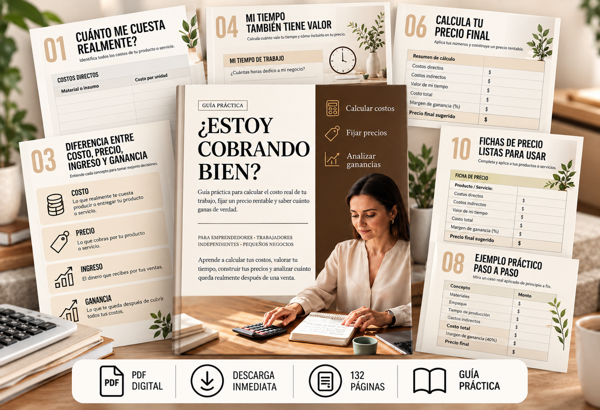 ¿ESTOY COBRANDO BIEN? — Guía práctica para calcular el costo real de tu trabajo y fijar un precio rentable