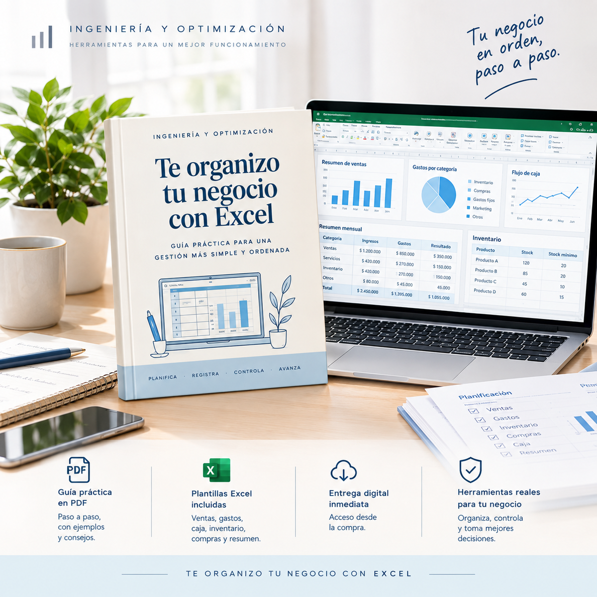 Te organizo tu negocio con Excel - Guía + Plantillas